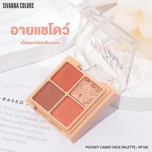 Sivanna Pocket Candy Face Palette Eyeshadow & Cheek #HF182 : ซิวานน่า พ็อกเก็ต อายแชโดว์ & บลัชออน