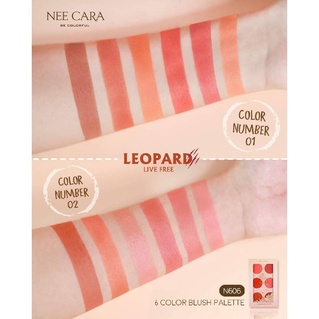 Nee Cara 6 Color Blush Palette #N606 : neecara นีคาร่า ปัดแก้ม พาเลท