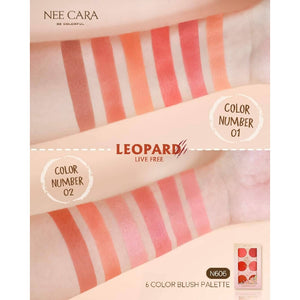 Nee Cara 6 Color Blush Palette #N606 : neecara นีคาร่า ปัดแก้ม พาเลท