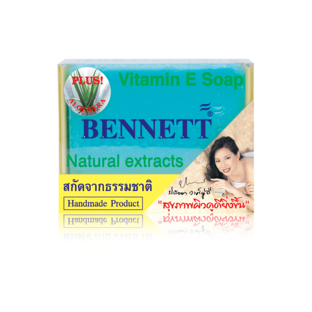 Bennett Vitamin E Soap Natural Extracts + Aloe Vera 130g. : เบนเนท สบู่ วิตามิน อี สูตรว่านหางจระเข้