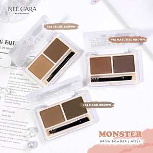 Nee Cara Monster Brow Eyebrow Powder #N1968 : นีคาร่า พาเลทคิ้วมอนส์เตอร์ ปัดคิ้ว เขียนคิ้ว เนื้อฝุ่น