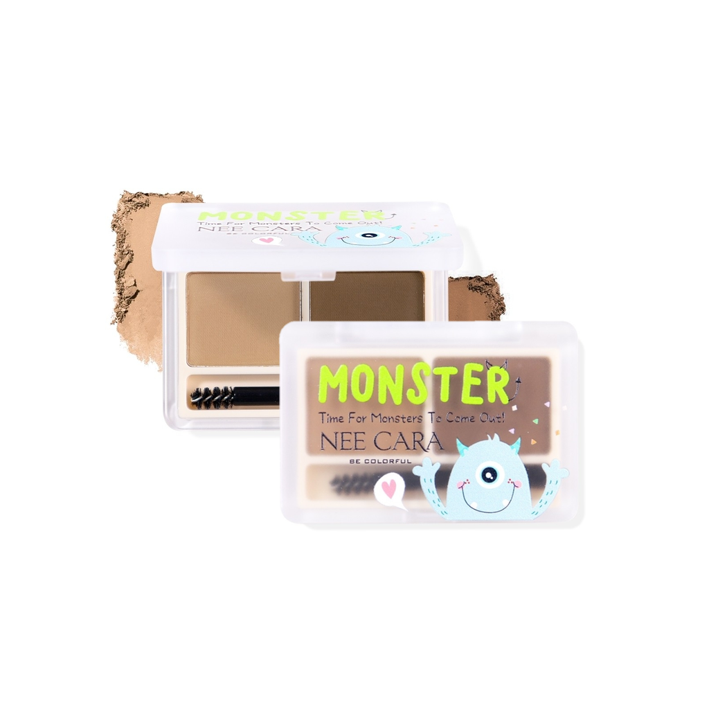 Nee Cara Monster Brow Eyebrow Powder #N1968 : นีคาร่า พาเลทคิ้วมอนส์เตอร์ ปัดคิ้ว เขียนคิ้ว เนื้อฝุ่น