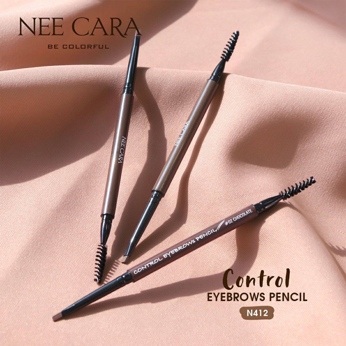 Nee Cara Control Eyebrows Slim Pencil #N412 : neecara นีคาร่า คอนโทล สลิม เพนซิล ดินสอเขียนคิ้ว