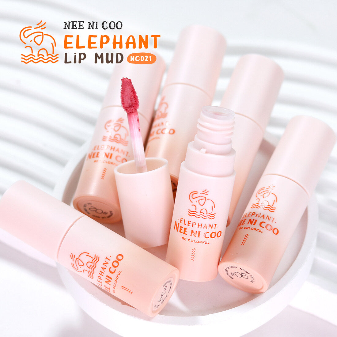 Nee Cara Nee Ni Coo Elephant Lip Mud #NC021 : neecara นีคาร่า นี นิ โค เอลิเฟนท์ ลิป มัด ลิปเนื้อโคลน x 1 ชิ้น