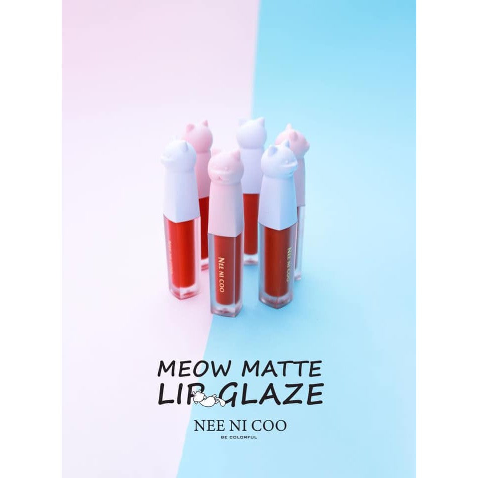 Nee Cara Meow Matte Lip Glaze Set #NC08 : neecara ลิป เซ็ต