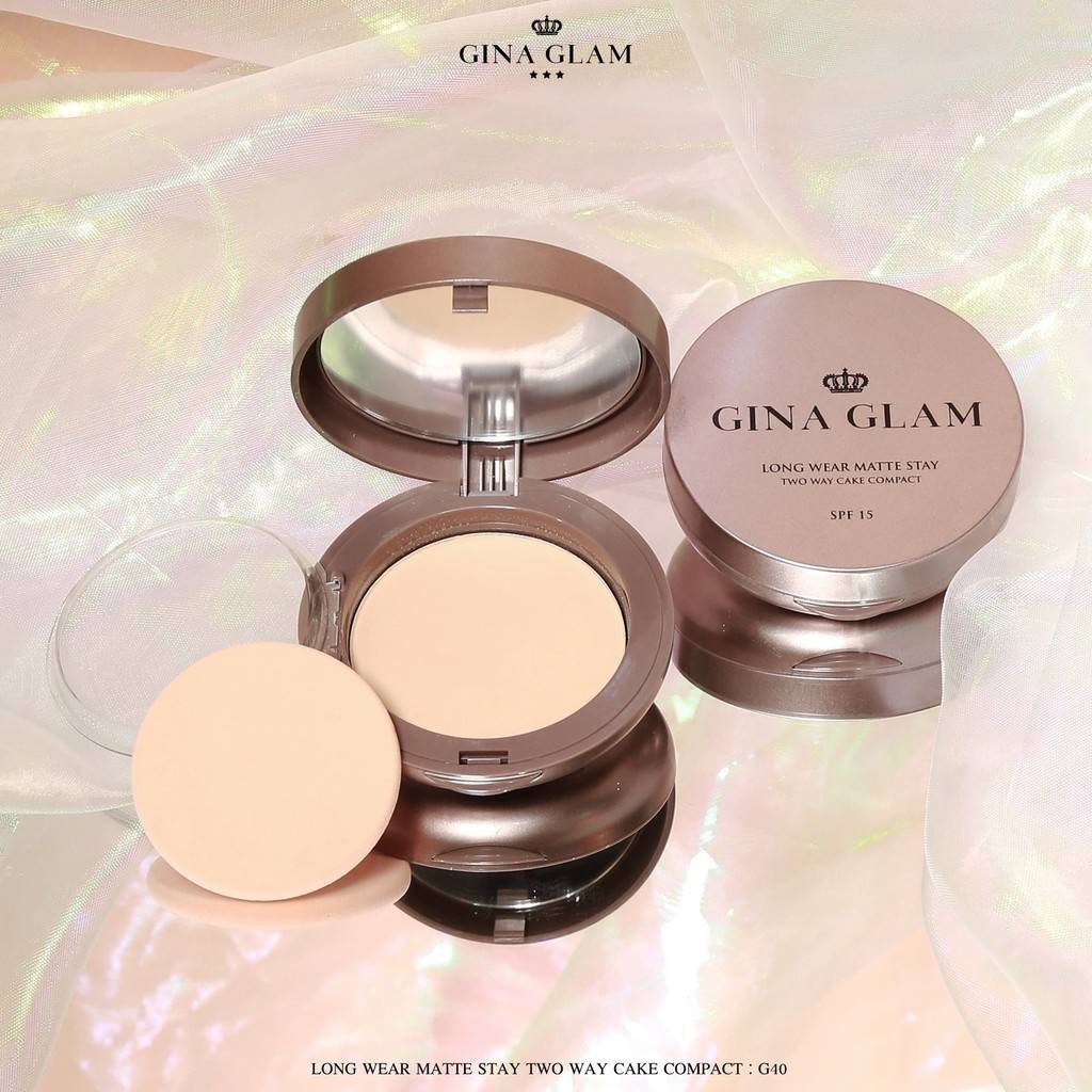 Gina Glam Long wear Matte Stay Cake Compact Powder #G40 : sivanna จีน่า กัมป์ แป้งพัฟ