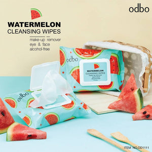 Odbo Watermelon Cleansing Wipes #OD1111 : โอดีบีโอ เคล็นซิ่ง ทิชชู่ ทิชชู่เปียก เช็ดเครื่องสำอาง