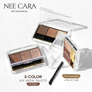 Nee Cara 3 Color Mix Brow Powder #N300 : neecara นีคาร่า เขียนคิ้วแบบฝุ่น