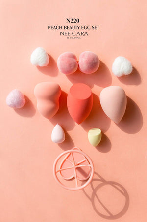 Nee Cara Peach Beauty Egg Set #N220 : neecara พีช ชุดพัฟไข่ 5 ชิ้น