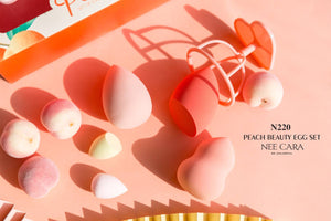 Nee Cara Peach Beauty Egg Set #N220 : neecara พีช ชุดพัฟไข่ 5 ชิ้น