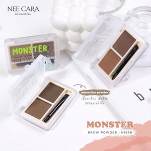 Nee Cara Monster Brow Eyebrow Powder #N1968 : นีคาร่า พาเลทคิ้วมอนส์เตอร์ ปัดคิ้ว เขียนคิ้ว เนื้อฝุ่น