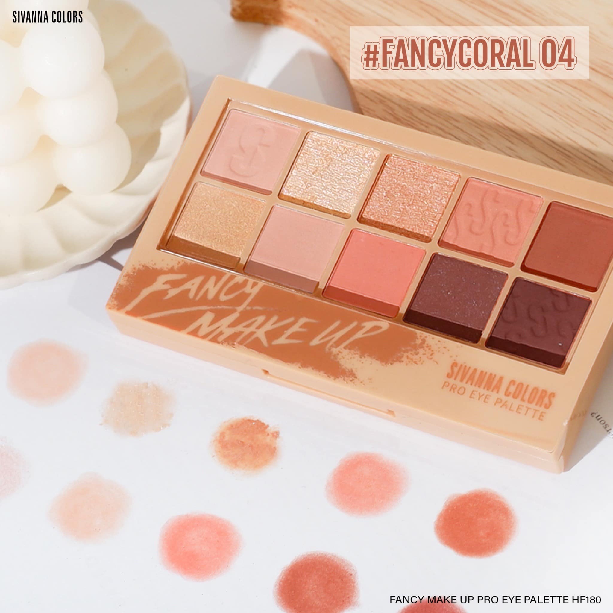 Sivanna Fancy Coral Pro Eyeshadow Palette #HF180 : ซิวานน่า แฟนซี คอเริล โปร อายแชโดว์ แต่งหน้า
