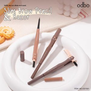 Odbo Slim Brow Pencil & Razor #OD7001 : โอดีบีโอ สลิม บราว เพ็นซิล เรเซอร์ ดินสอเขียนคิ้ว + ที่กันคิ้ว x 1 ชิ้น