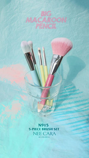 Nee Cara 5 pcs Brush Set #N915: neecara นีคาร่า ชุด เซต แปรงแต่งหน้า