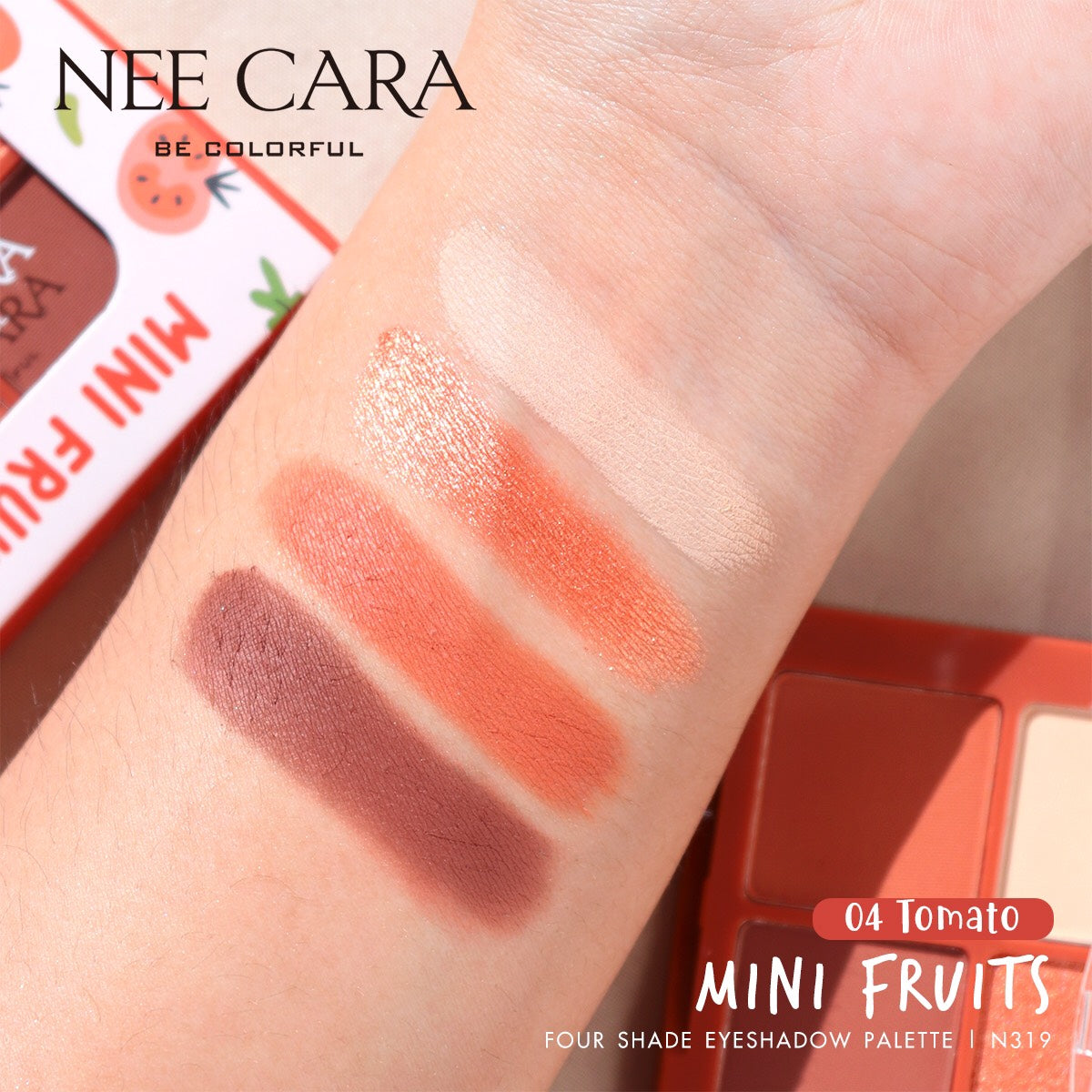 Nee Cara Mini Fruits Eyeshadow Palette #N319 : neecara นีคาร่า มินิ อายแชโดว์ พาเลท