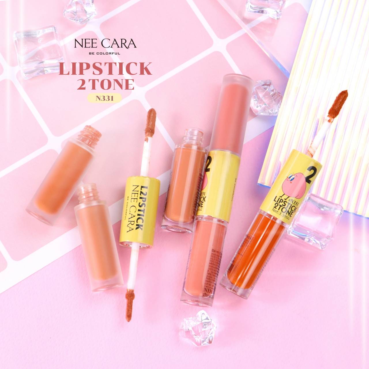 Nee Cara Lipstick 2 Tone Matte & Gloss #N331 : neecara นีคาร่า ลิป ทู โทน แมทและกลอส