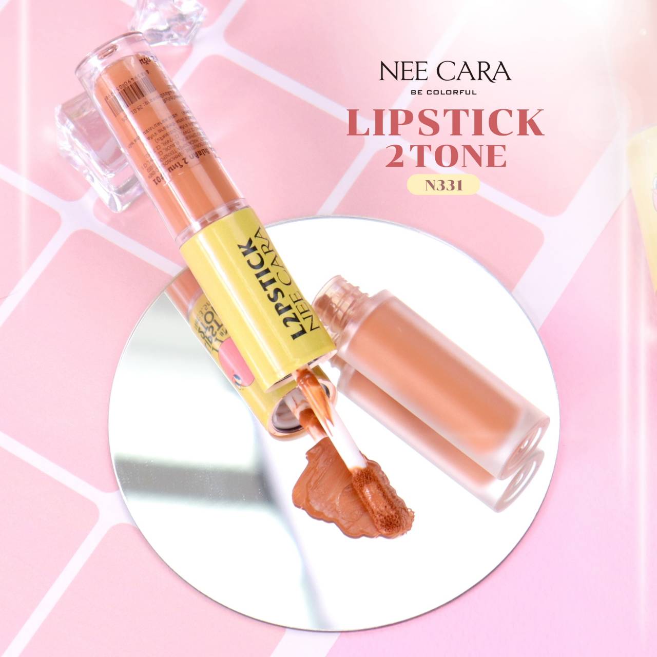 Nee Cara Lipstick 2 Tone Matte & Gloss #N331 : neecara นีคาร่า ลิป ทู โทน แมทและกลอส