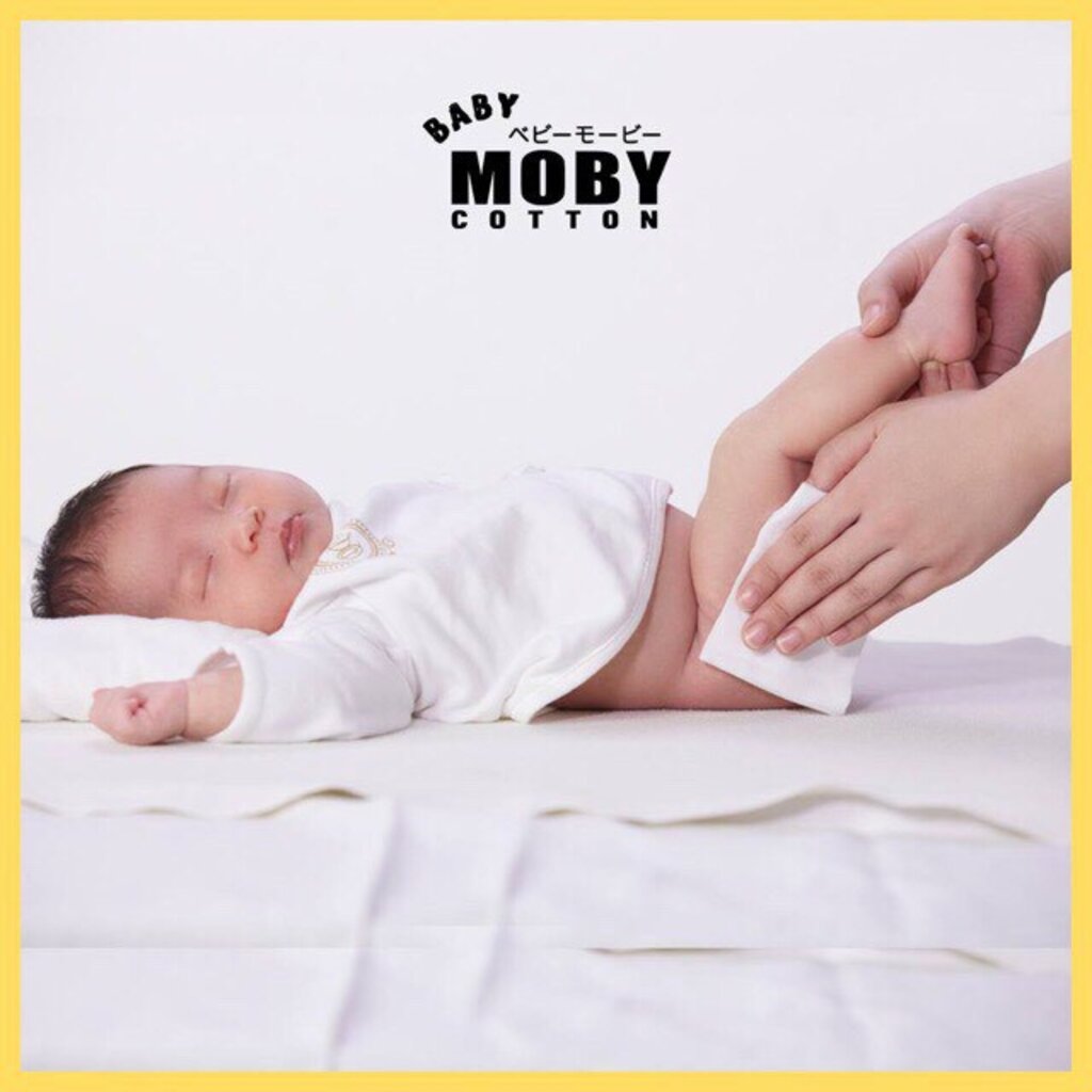 Moby Cotton Pads : โมบี้ สำลีแผ่นเล็ก รีดขอบ x 1 ชิ้น