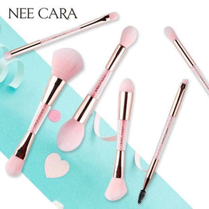 Nee Cara Pink Crystal Brush #N634 : neecara แปรงแต่งหน้า 2 หัว พิงค์คริสตัล