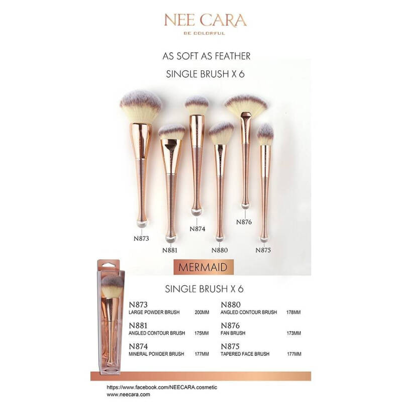 Nee Cara Mermaid Single Brush #N880 : neecara แปรง แต่งหน้า ด้ามทอง ขนนุ่ม