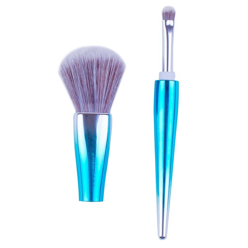 Nee Cara 2-Tone Blush Brush & Eyeshadow Brush #N753 : neecara นีคาร่า แปรงปัดแก้มขนนุ่ม