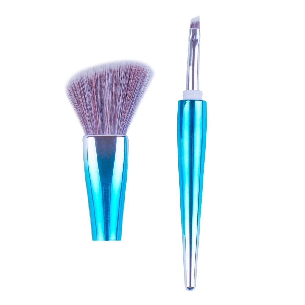 Nee Cara 2-Tone Angled Cont Brush & Eyebrow Brush #N754 : neecara นีคาร่า แปรง ปัดแก้ม ขนนุ่ม