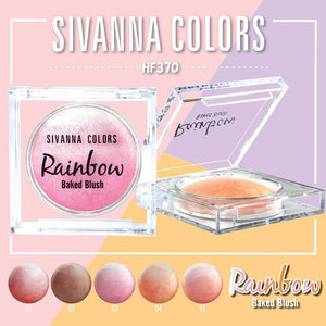 Sivanna Rainbow Baked Blush HF370 : ซิวานน่า บรัชออน เนื้อฝุ่น สายรุ้ง