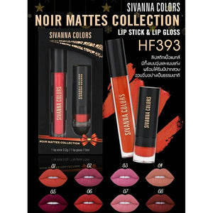 Sivanna Noir Mattes Collection Lip Set #HF393 : ซิวานน่า ลิป แพ็คคู่