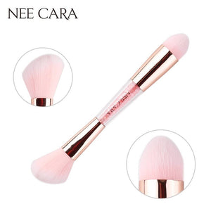 Nee Cara Pink Crystal Brush #N658 : Neecara แปรงแต่งหน้า 2 หัว พิงค์คริสตัล