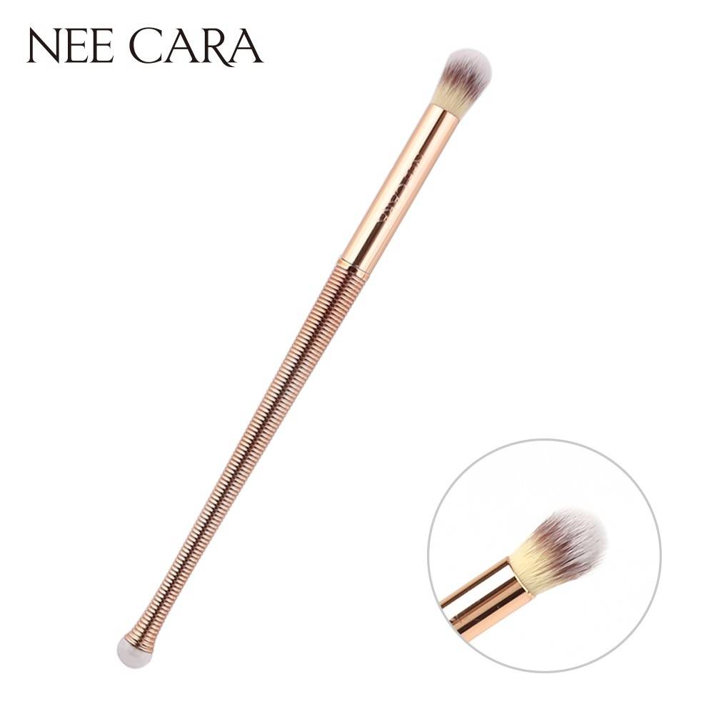 Nee Cara Mermaid Two Brush Set #N878 : neecara แปรง แต่งหน้า ด้ามทอง ขนนุ่ม แพ็คคู่