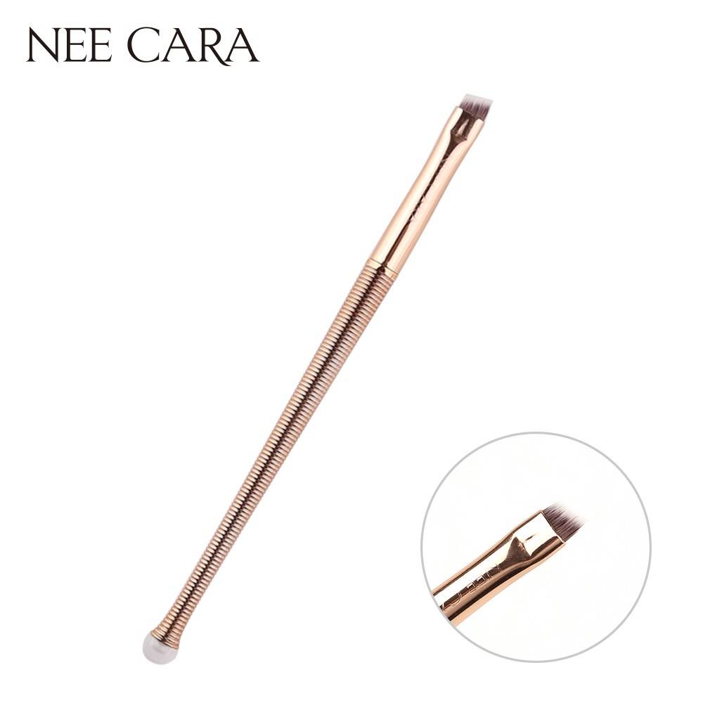 Nee Cara Mermaid Two Brush Set #N879 : neecara แปรง แต่งหน้า ด้ามทอง ขนนุ่ม แพ็คคู่