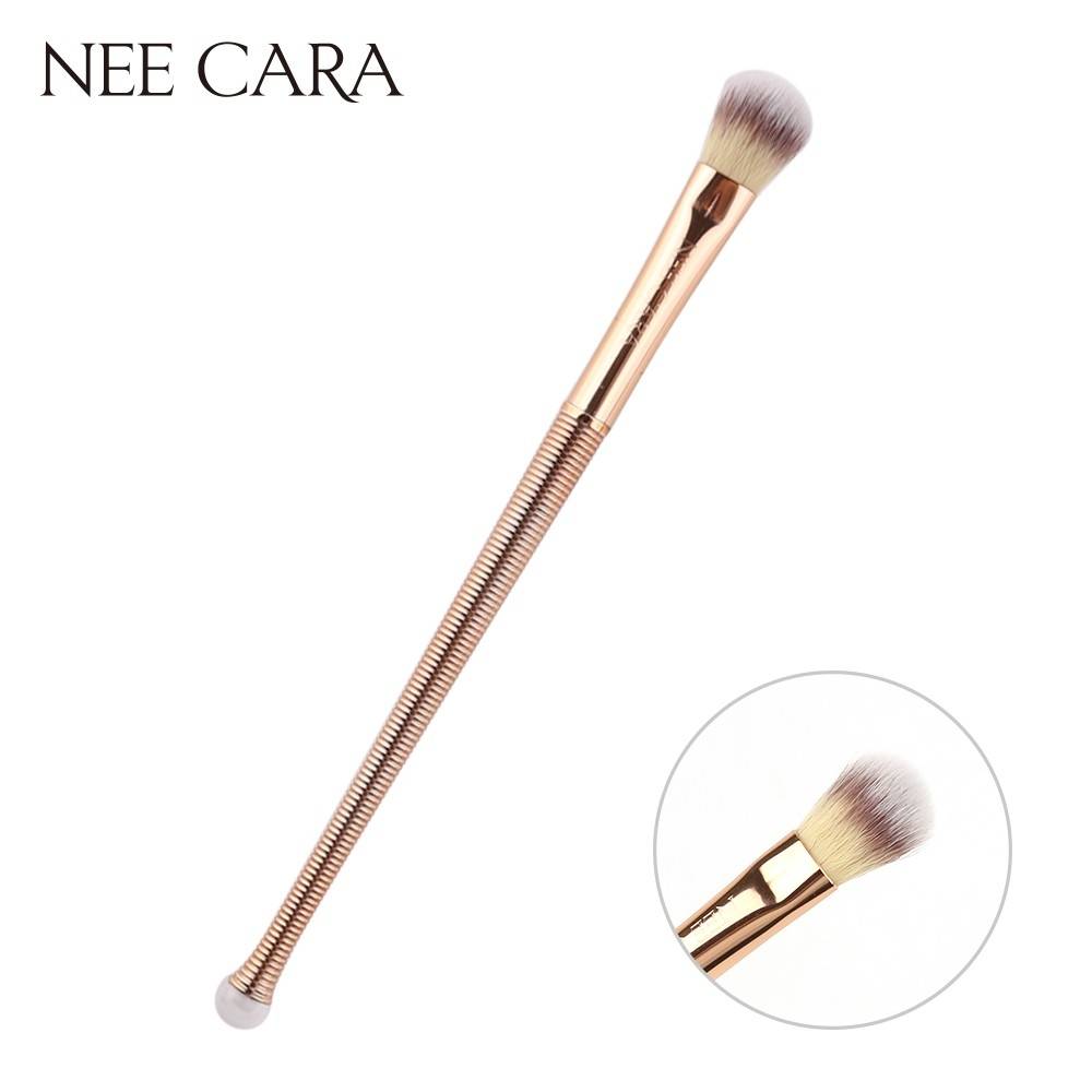 Nee Cara Mermaid Two Brush Set #N879 : neecara แปรง แต่งหน้า ด้ามทอง ขนนุ่ม แพ็คคู่