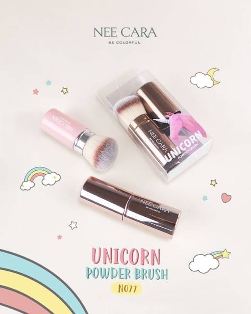 Nee Cara Retractable Powder Brush #N077 : neecara แปรง ปัดแก้ม ขนนุ่ม