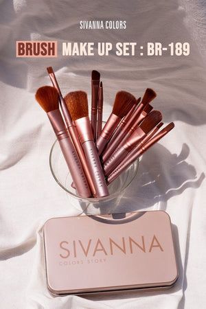 Sivanna Color Story Brush Set 12 Pcs. #BR189 : ซิวานน่า ชุด เซต แปรงแต่งหน้า 12 ชิ้นใน 1 กล่อง