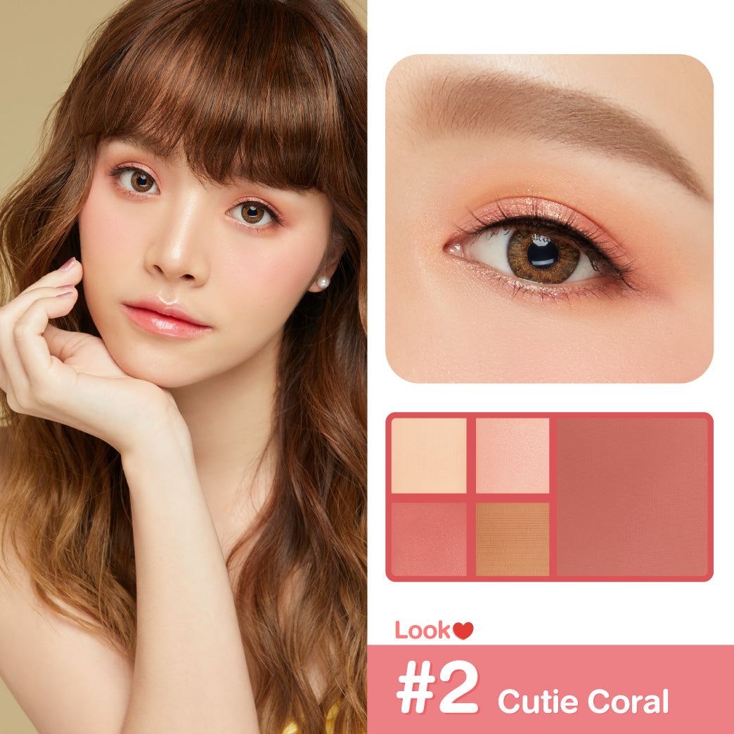 Cute Press Eye & Cheek Mini Palette : cutepress คิวเพรส อายแชโดว์ & ปัดแก้ม มินิ พาเลท