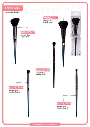 Mei Linda Midnight Blue Brush #MD4227 : meilinda เมลินดา แปรงแต่งหน้า ขนนุ่ม