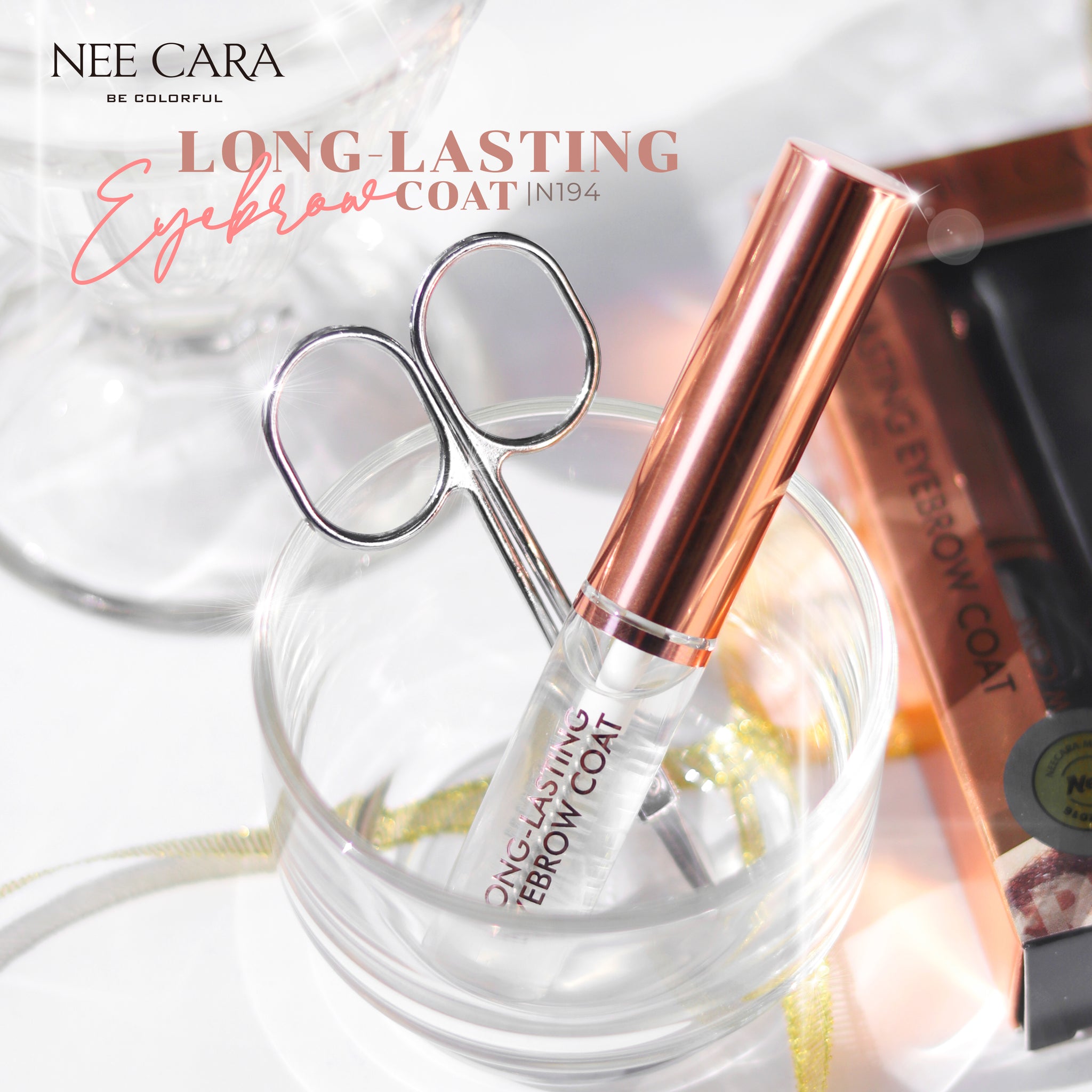 Nee Cara Long Lasting Eyebrow Coat #N194 : นีคาร่า เจลปัดคิ้ว มาสคาร่าใส ปัดคิ้ว เจลเซ็ตขนคิ้ว