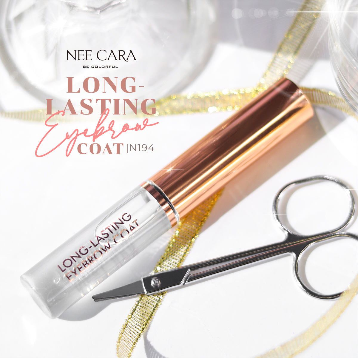 Nee Cara Long Lasting Eyebrow Coat #N194 : นีคาร่า เจลปัดคิ้ว มาสคาร่าใส ปัดคิ้ว เจลเซ็ตขนคิ้ว