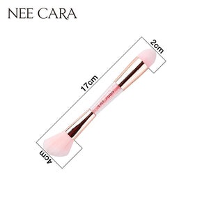 Nee Cara Pink Crystal Brush #N658 : Neecara แปรงแต่งหน้า 2 หัว พิงค์คริสตัล