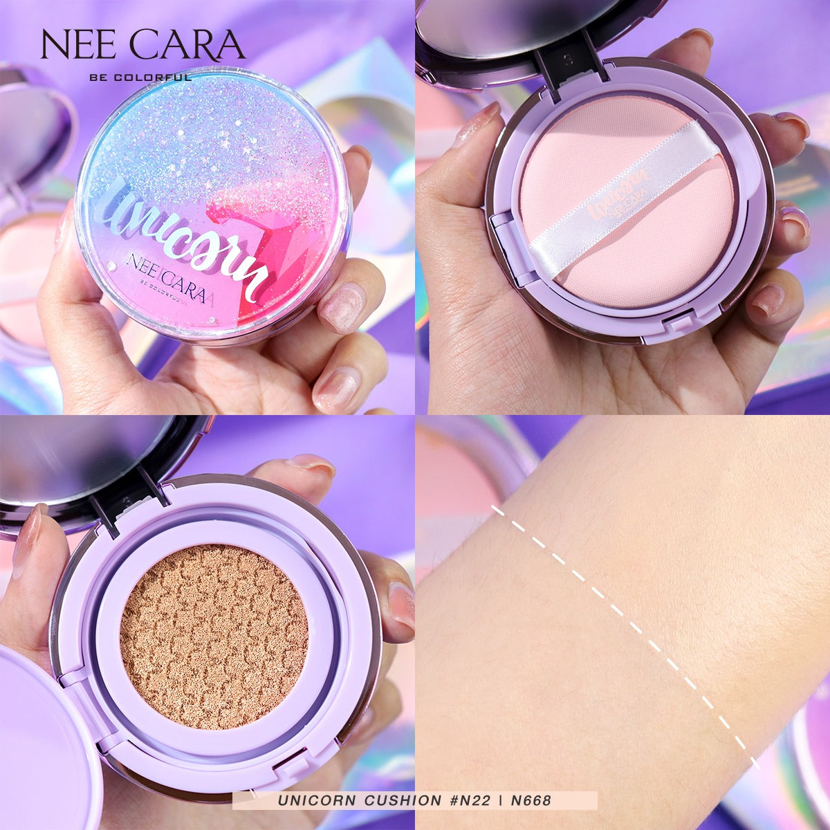 Nee Cara Unicorn Cushion Foundation #N668 : neecara ยูนิคอร์น คุชชั่น