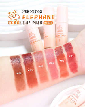 Nee Cara Nee Ni Coo Elephant Lip Mud #NC021 : neecara นีคาร่า นี นิ โค เอลิเฟนท์ ลิป มัด ลิปเนื้อโคลน x 1 ชิ้น