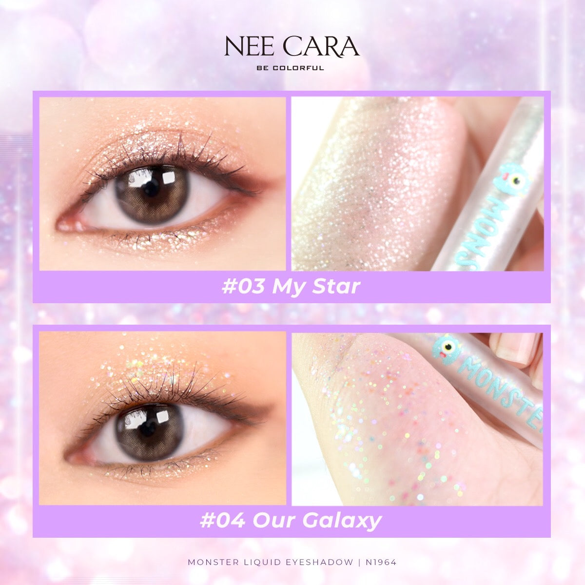 Nee Cara Monster Liquid Eye Shadow #N1964 : neecara นีคาร่า มอนสเตอร์ ลิควิด อายแชโดว์