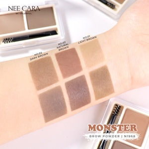 Nee Cara Monster Brow Eyebrow Powder #N1968 : นีคาร่า พาเลทคิ้วมอนส์เตอร์ ปัดคิ้ว เขียนคิ้ว เนื้อฝุ่น