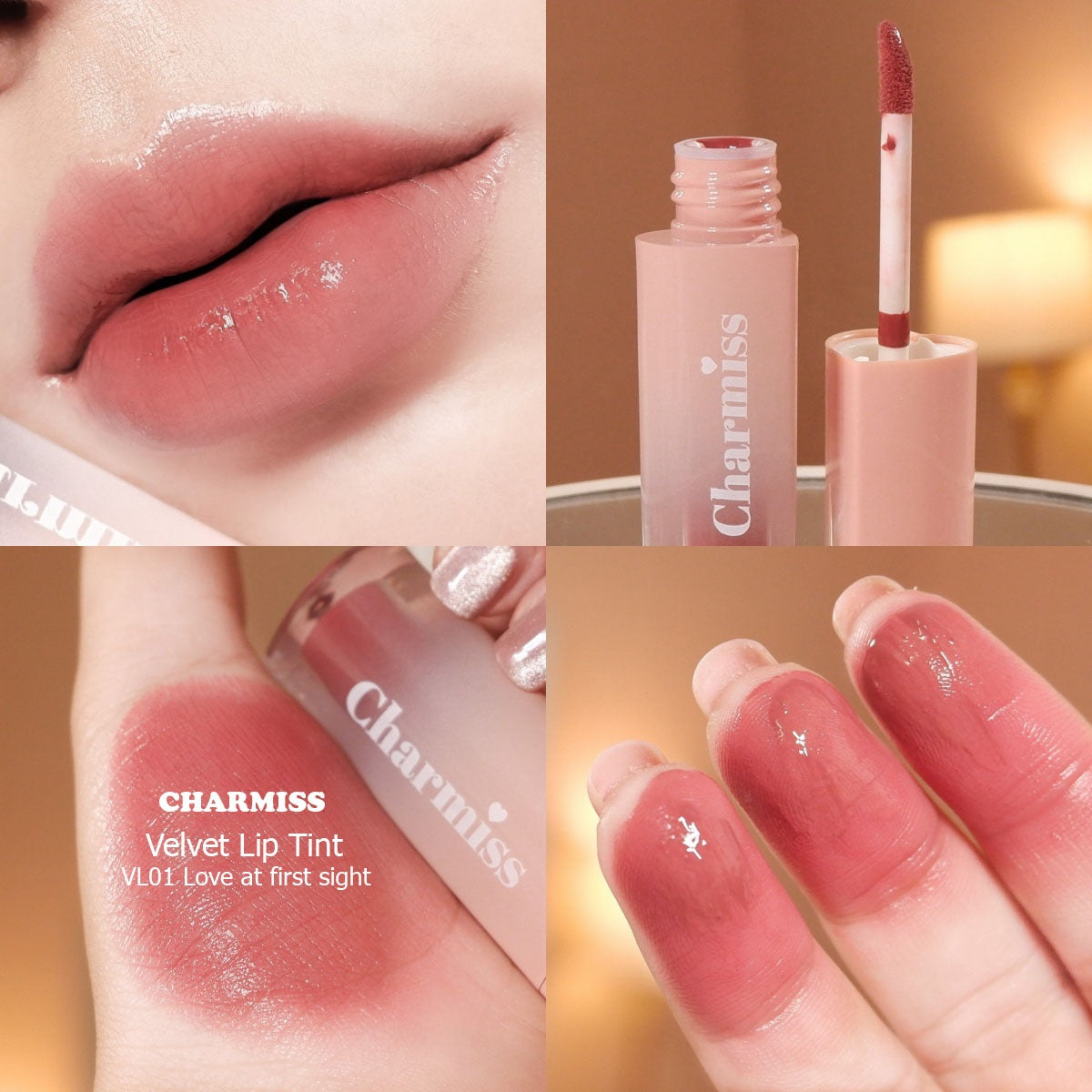 Charmiss Velvet Lip Tint & Glitter Lipgloss : ลิปทินท์ เวลเวท ลิป ทินท์ & ลิปกลอส กลิตเตอร์