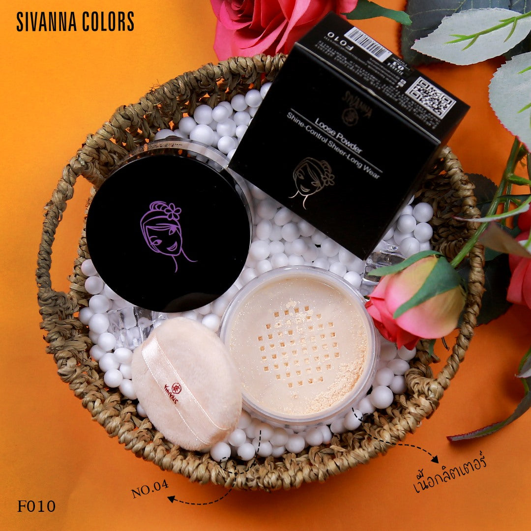 Sivanna Loose Powder #F010 : ซิวานน่า แป้งฝุ่น ตลับดำ