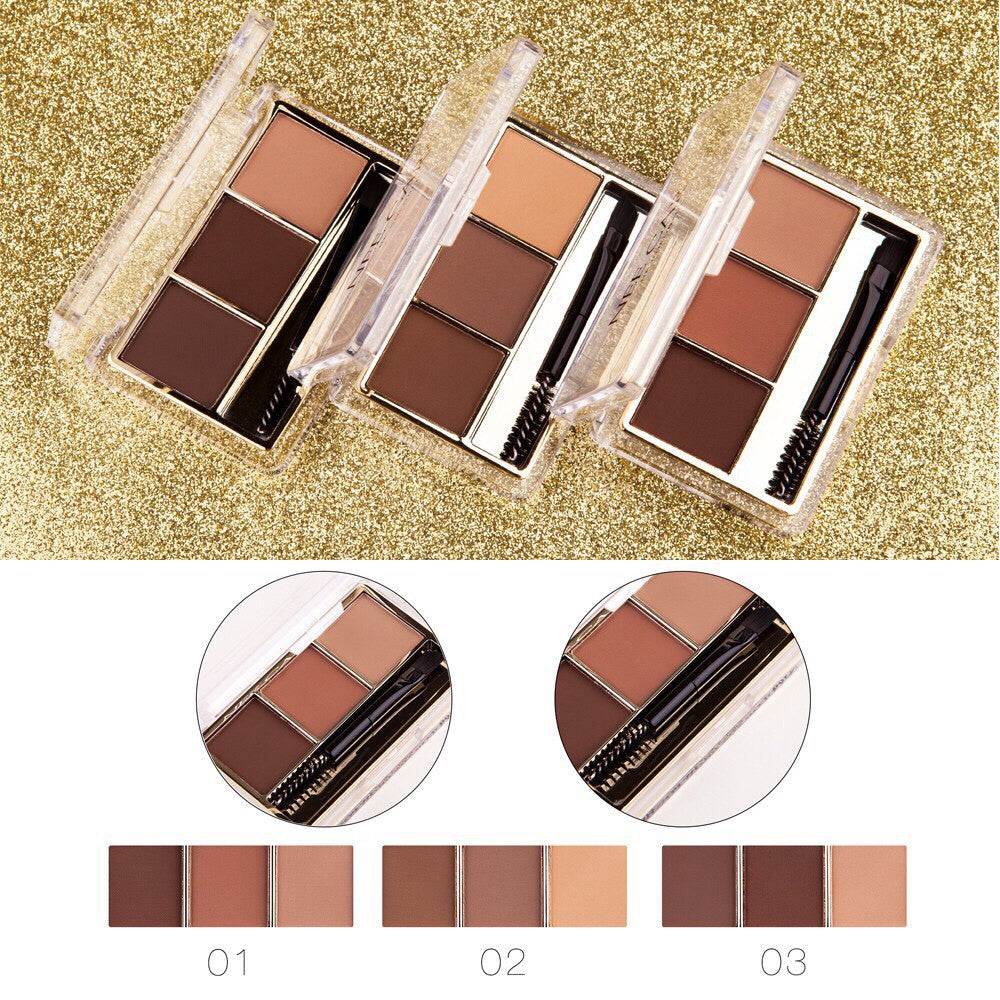 Nee Cara 3 Color Mix Brow Powder #N300 : neecara นีคาร่า เขียนคิ้วแบบฝุ่น