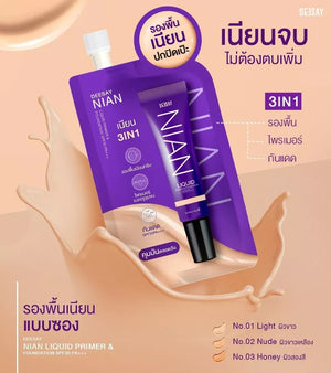 Deesay Nian Liquid Primer & Foundation SPF30 Pa+++ (5g.) : ดีเซ้ย์ เนียน รองพื้น x 1 ชิ้น