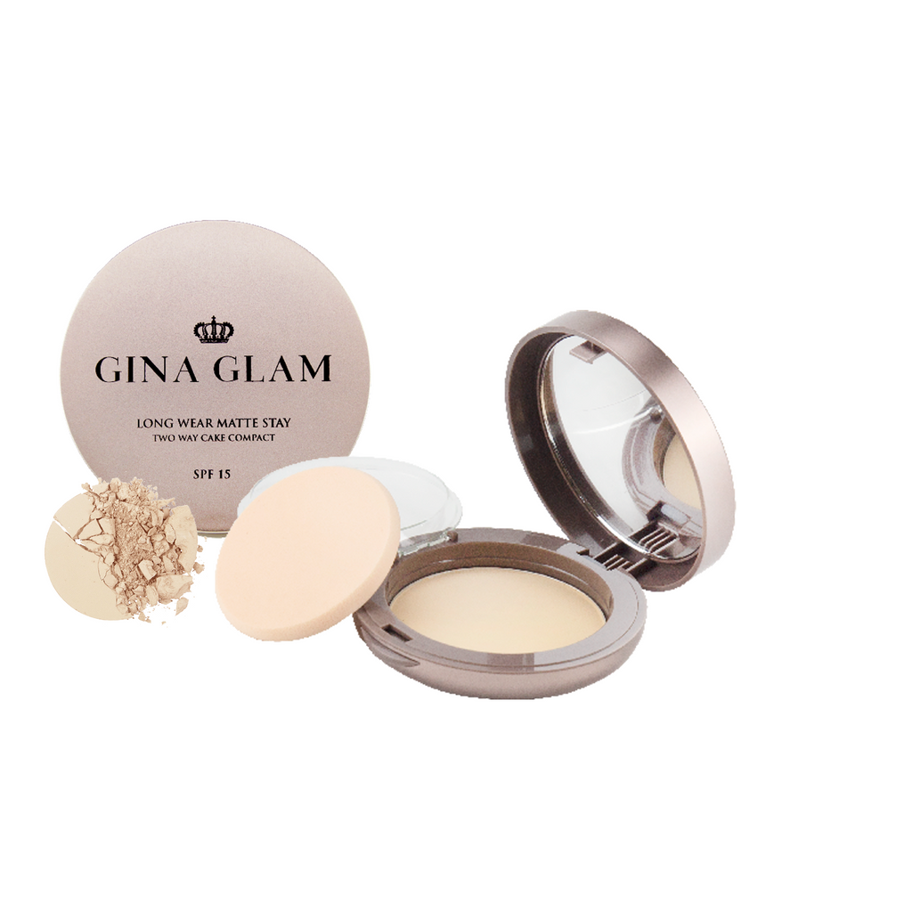 Gina Glam Long wear Matte Stay Cake Compact Powder #G40 : sivanna จีน่า กัมป์ แป้งพัฟ