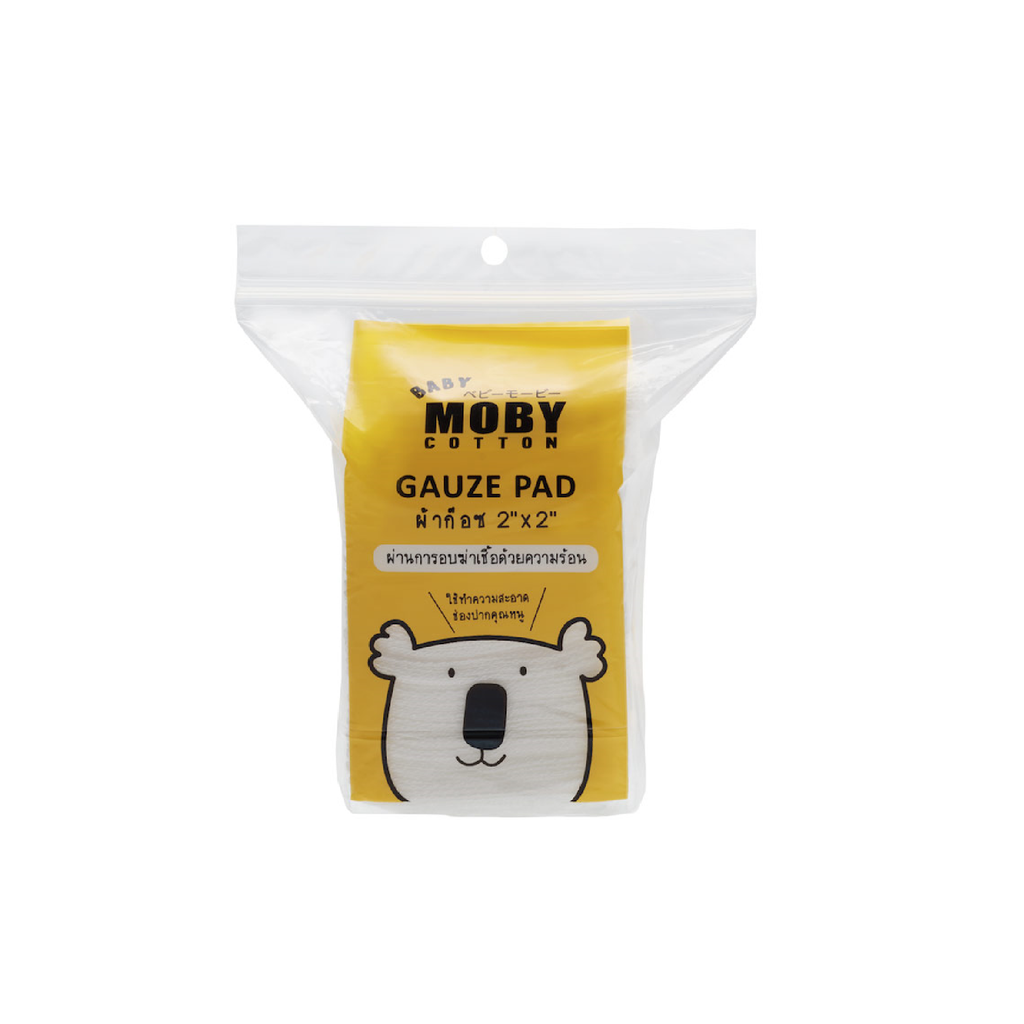 Moby Gauze Pad : โมบี้ ผ้าก๊อซ เช็ดฟัน เบบี้ x 1 ชิ้น