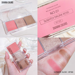 Sivanna Ultimate Glow Sugar Face Palatte #HF189 : ซิวานน่า อัลติเมท โกลว์ บลัชออน ไฮไลท์ คอนทัวร์